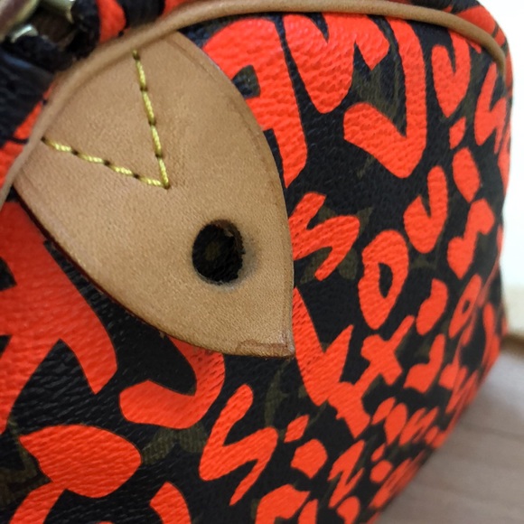 🌺🌺 STUNNING 🌺🌺 Louis Vuitton Stephen Sprouse Graffiti Speedy 30 Neon Orange - Picture 11 of 16
